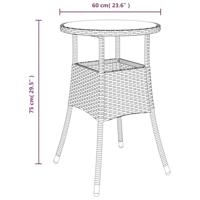 5-delige Tuinset met kussens poly rattan en glas beige - thumbnail