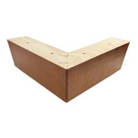 Meubelpoot kersen hoek 18 bij 18 cm en hoogte 6 cm van massief hout - thumbnail