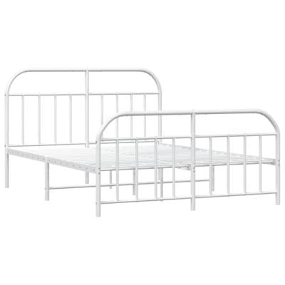 Bedframe met hoofd- en voeteneinde metaal wit 180x200 cm