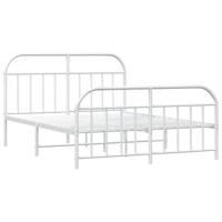Bedframe met hoofd- en voeteneinde metaal wit 160x200 cm - thumbnail
