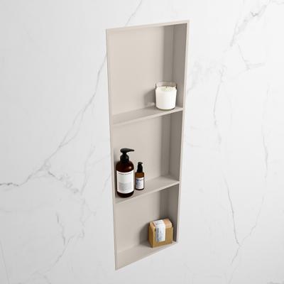 MONDIAZ EASY Nis 89,5x29,5cm in solid surface kleur Linen | Linen. 3 vakken geschikt voor in- of opbouw