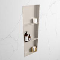 MONDIAZ EASY Nis 89,5x29,5cm in solid surface kleur Linen | Linen. 3 vakken geschikt voor in- of opbouw - thumbnail