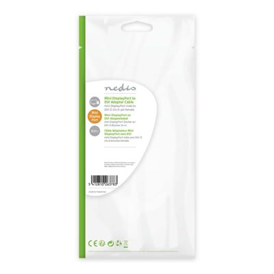 Mini-DisplayPort - DVI-kabel | Mini-DisplayPort male - DVI-D 24+1-pins female | 0,2 m | Wit