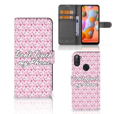 Samsung Galaxy M11 | A11 Portemonnee Hoesje Flowers Pink DTMP Samsung Galaxy M11 | A11 Portemonnee Hoesje Flowers Pink DTMP