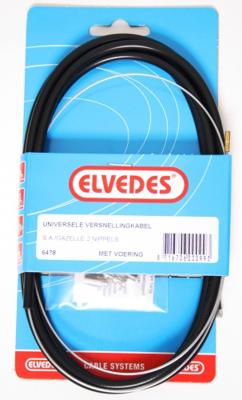 Elvedes Versnellingskabelset 1700 / 2250 mm universeel sturmey archer verzinkt - zwart (op kaart)