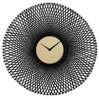Wandklok 60 cm - Stil - Bruin/Zwart - Bamboe - NeXtime 'Vortex' - thumbnail