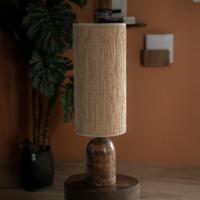 By-Boo Tafellamp 'Gadja' Hout en Jute, 78cm - thumbnail