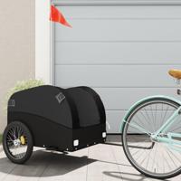 VidaXL Fietstrailer 45 kg ijzer zwart - thumbnail