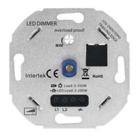 LED Dimmer Inbouw - 3-200 Watt - Geschikt voor fase afsnijding - trailing edge - Geschikt voor alle merken afdekmateriaal - Universeel - thumbnail