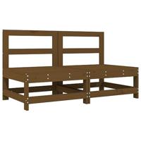 Middenbanken met kussens 2 st massief grenenhout honingbruin - thumbnail