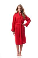 Morgenstern Morgenstern badjas Luca wafelstof Kimono 120cm Rood L - thumbnail