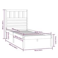 Bedframe massief grenenhout 90x200 cm - thumbnail