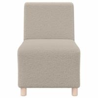 Fauteuil 55 cm gekrulde wolachtige stof lichtgrijs - thumbnail