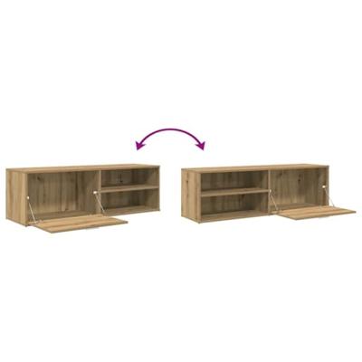 Tv-meubel 120x34x37 cm bewerkt hout artisanaal eikenkleur