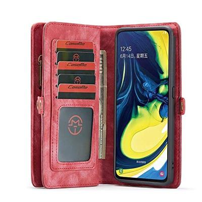 Caseme - vintage 2 in 1 portemonnee hoes - Samsung Galaxy A80 - Rood Caseme - vintage 2 in 1 portemonnee hoes - Samsung Galaxy A80 - Rood