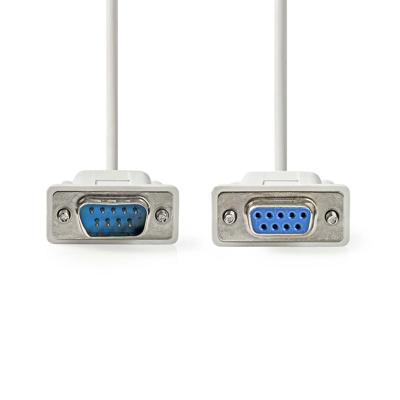 Nedis Seriele Kabel | D-SUB 9-Pins Male | D-SUB 9-Pins Female | Vernikkeld | 2.00 m | Rond | PVC | Ivoor | Label - CCGL52010IV20