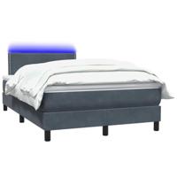 Boxspring met matras en LED fluweel donkergrijs 120x210 cm - thumbnail