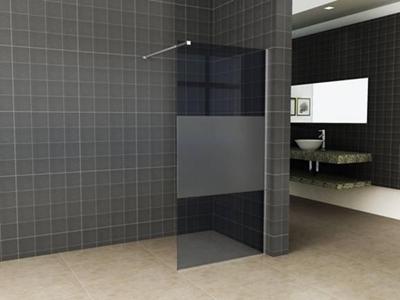 Inloopdouche Wiesbaden Slim Rookglas met Middenband 90x200 8mm Nano Coating Inloopdouche Wiesbaden Slim Rookglas met Middenband 90x200 8mm Nano Coating