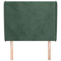 Hoofdbord met randen 83x23x118/128 cm fluweel donkergroen - thumbnail