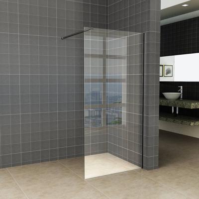 BWS Inloopdouche Pro Line Helderglas 80x200 8mm Nano Coating Mat Zwart Profiel en Stang BWS Inloopdouche Pro Line Helderglas 80x200 8mm Nano Coating Mat Zwart Profiel en Stang