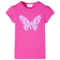 VidaXL Kindershirt met kapmouwen 104 donkerroze - thumbnail