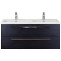 Seville Badmeubelset 120 cm - 2 Laden Black Oak - Wastafel Djazz Dubbel - thumbnail
