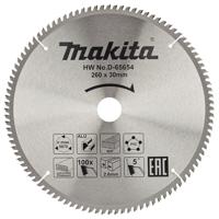Makita Accessoires D-65654 Afkortzaagblad | div. materialen | 260x30x2,6 | 100T | 5g - D-65654 - thumbnail