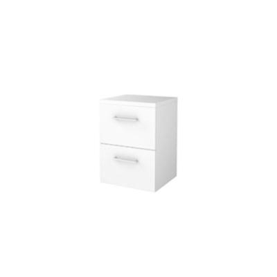 Basic-Line Start 46 Badkamermeubelset - 50 x 46 cm - Met Grepen - 2 Lades - Wastafelblad - Ice White