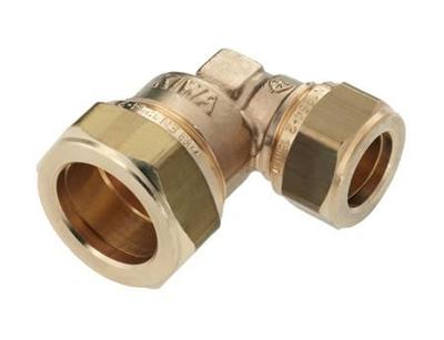 Bonfix knelkoppeling - Verloopknie - 28mm x 22mm - Messing