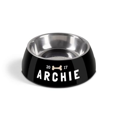 Gepersonaliseerde hondenvoerbak - Zwart - 350 ml