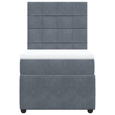 Boxspring met matras fluweel donkergrijs 90x200 cm