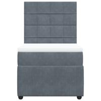 Boxspring met matras fluweel donkergrijs 90x200 cm - thumbnail