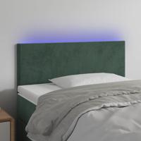 Hoofdbord LED 90x5x78/88 cm fluweel donkergroen - thumbnail