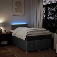 Boxspring met matras stof donkergrijs 120x190 cm - thumbnail