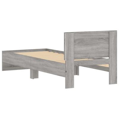Bedframe met hoofdeinde en LED grijs sonoma eiken 200x200 cm