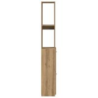 Badkamerkast 25x25x170 cm bewerkt hout artisanaal eikenkleurig - thumbnail