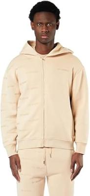 My Brand All Over Embroidery Zipped Hoodie Camel - Maat S - Kleur: Beige | Soccerfanshop