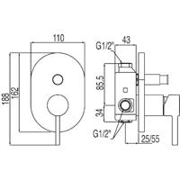 Alp Inbouwmengkraan 20318001 Tres - thumbnail