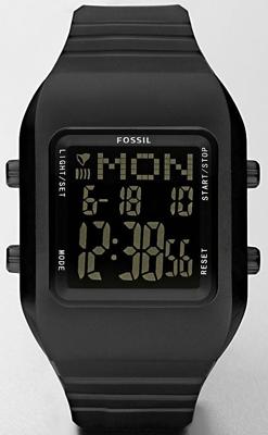 Fossil horlogeband JR1270 Rubber Zwart