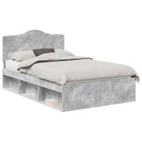 Bedframe met hoofdeinde Beton 120 x 190 cm Massief grenenhout - thumbnail