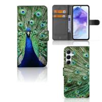 Samsung Galaxy A55 | Telefoonhoesje | Met pasjeshouder | Pauw - thumbnail