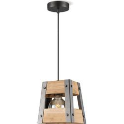 Home sweet home barn hanglamp hout/burned metal Home sweet home barn hanglamp hout/burned metal