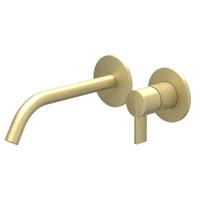 IVY Pact Wastafelkraan Afbouwdeel - 2-Gats Wandmontage - Gebogen Uitloop - Geborsteld Mat Goud PVD - thumbnail