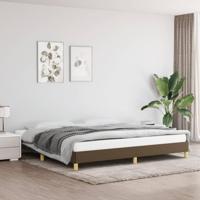 Bedframe zonder matras stof donkerbruin 200x200 cm - thumbnail