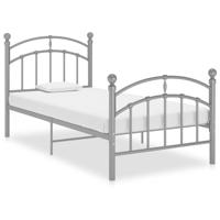 Bedframe metaal grijs 90x200 cm - thumbnail