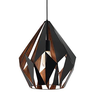 Eglo HanglampCarlton 1 38cm zwart met roodkoper - 49878