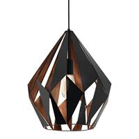 Eglo HanglampCarlton 1 38cm zwart met roodkoper - 49878 - thumbnail