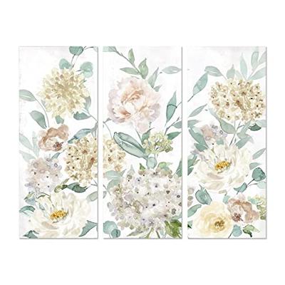 Schilderij DKD Home Decor Blommor 55 x 3 x 135 cm Shabby Chic (3 Onderdelen)