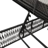Ligbed met kussen poly rattan zwart - thumbnail