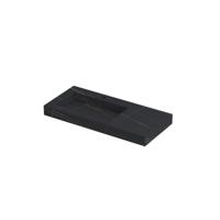 INK Pitch Wastafel Keramische Slab Links met Drain en Front en Side Skirts 1 Kraangat - 1000x450x90 mm - Lauren Black Mat - thumbnail